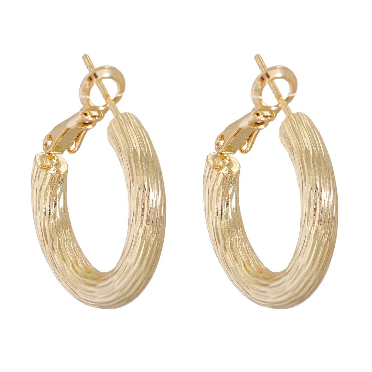 18K Gold-Plated Drawn-Wire Hoop Earrings