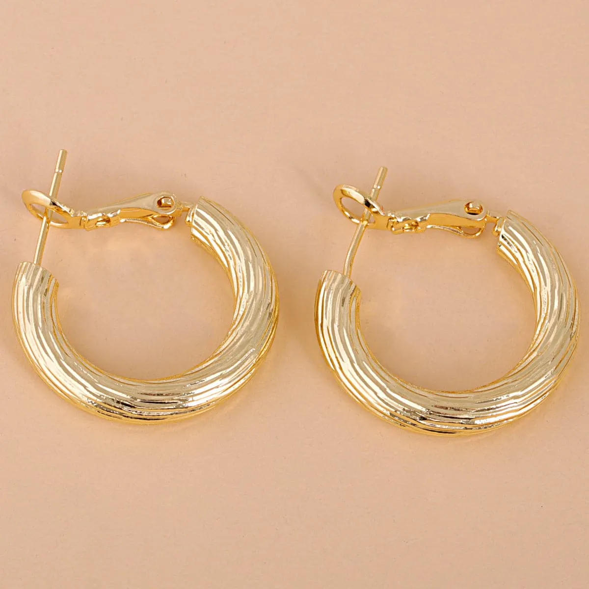 18K Gold-Plated Drawn-Wire Hoop Earrings