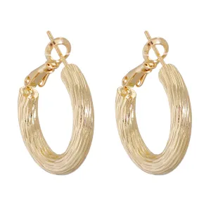 18K Gold-Plated Drawn-Wire Hoop Earrings