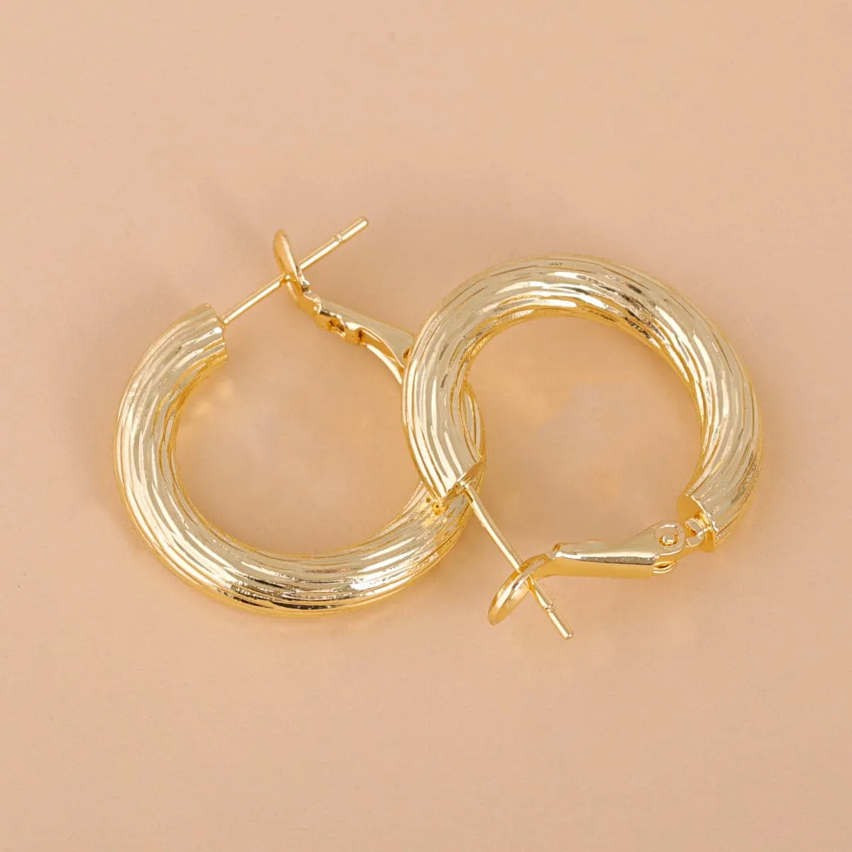 18K Gold-Plated Drawn-Wire Hoop Earrings