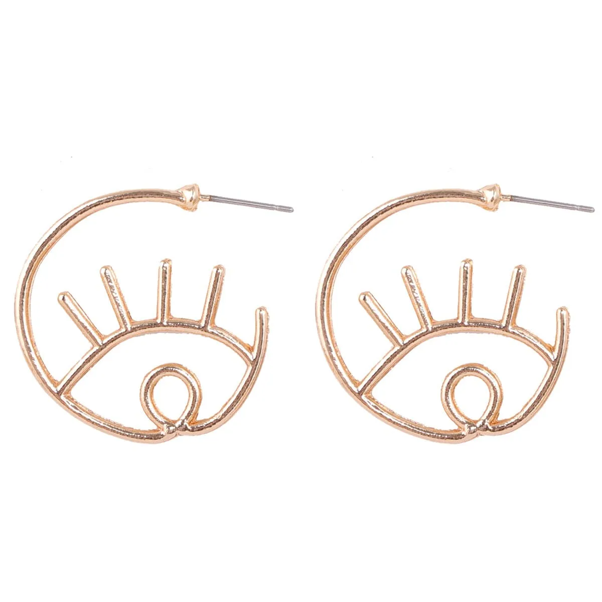 18K Gold-Plated Open Eye Stud Earrings