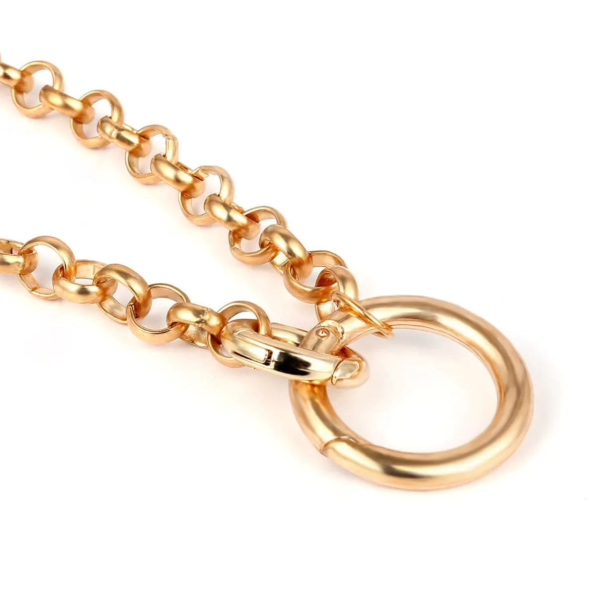18K Gold-Plated Ring Chain Choker Necklace