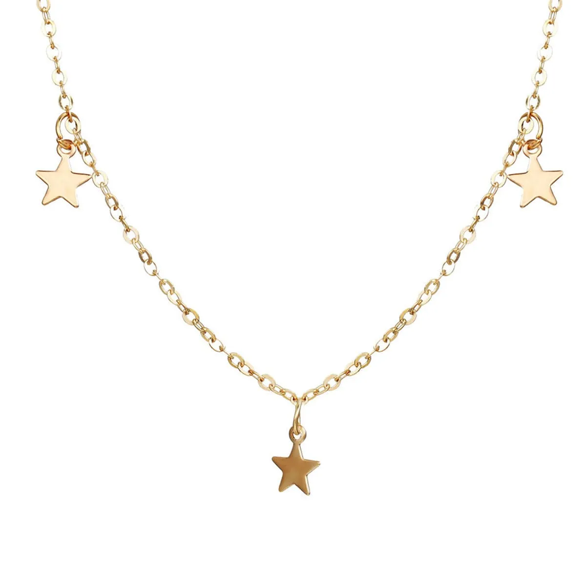18K Gold-Plated Star Station Necklace