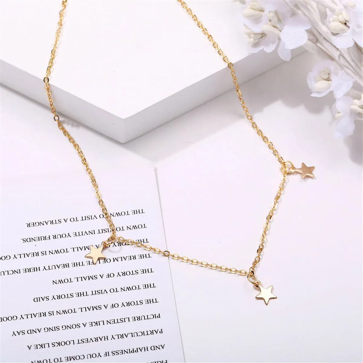 18K Gold-Plated Star Station Necklace