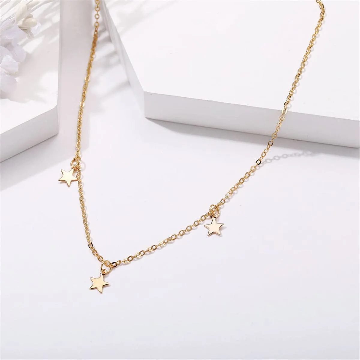 18K Gold-Plated Star Station Necklace