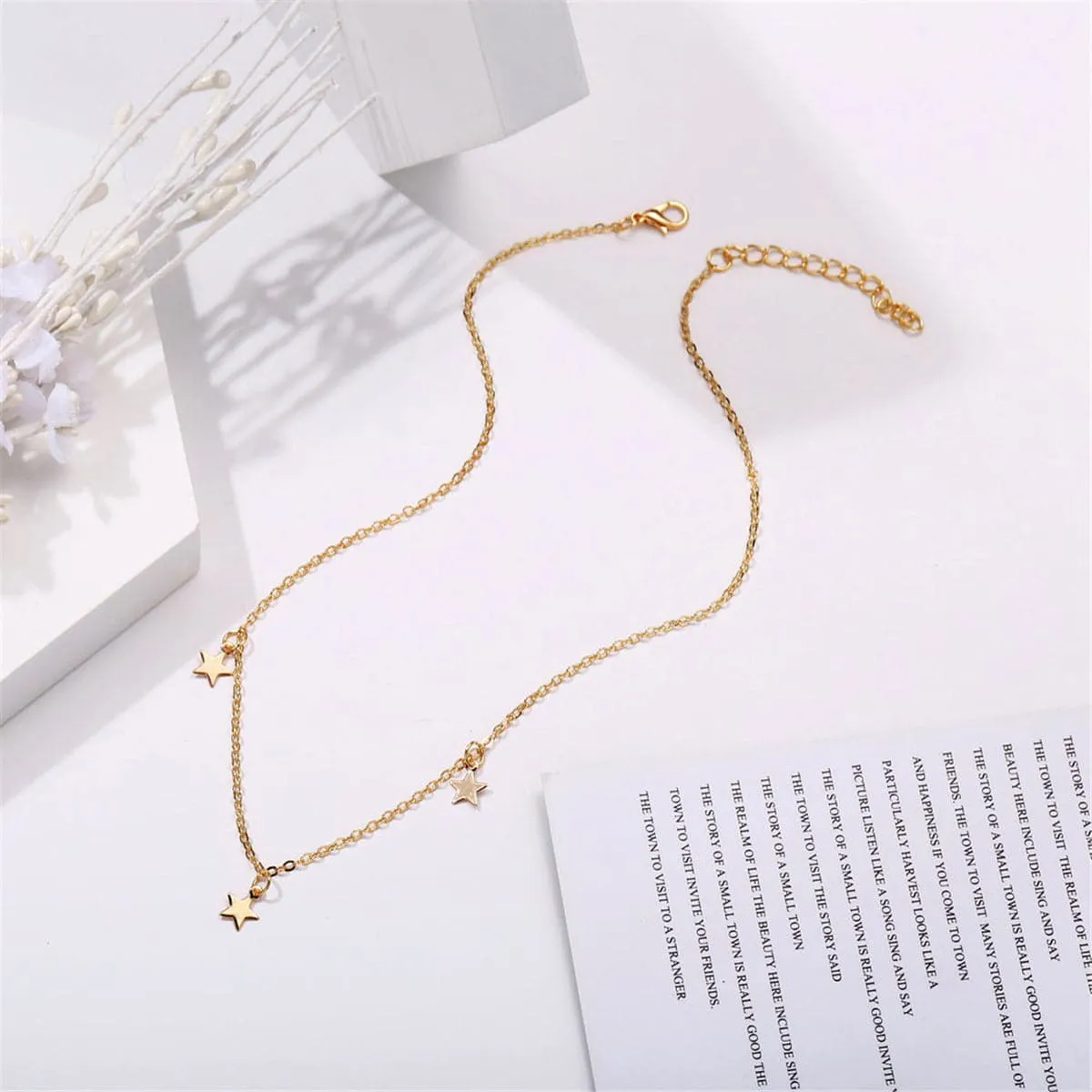 18K Gold-Plated Star Station Necklace