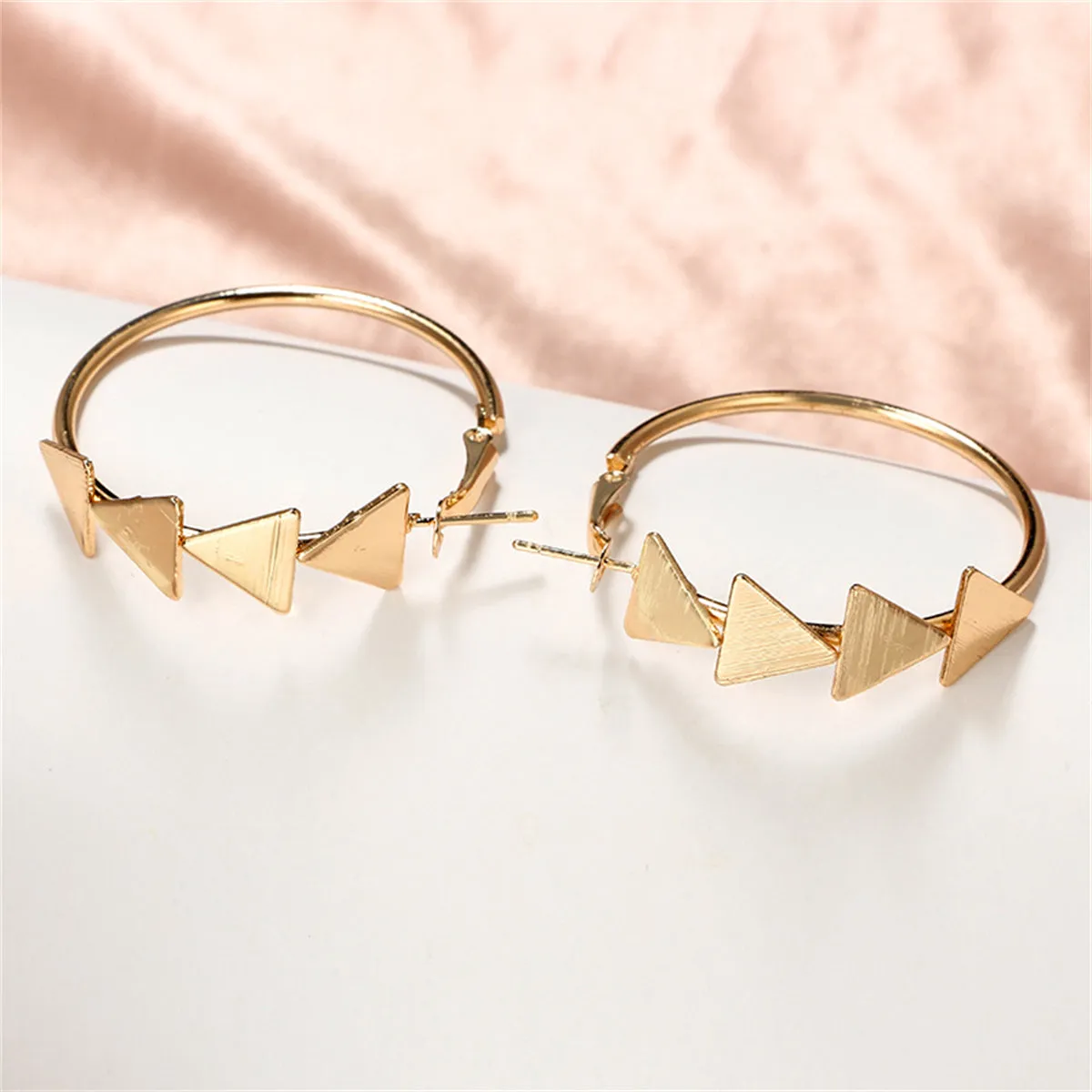 18K Gold-Plated Triangle Quartet Hoop Earrings