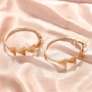 18K Gold-Plated Triangle Quartet Hoop Earrings
