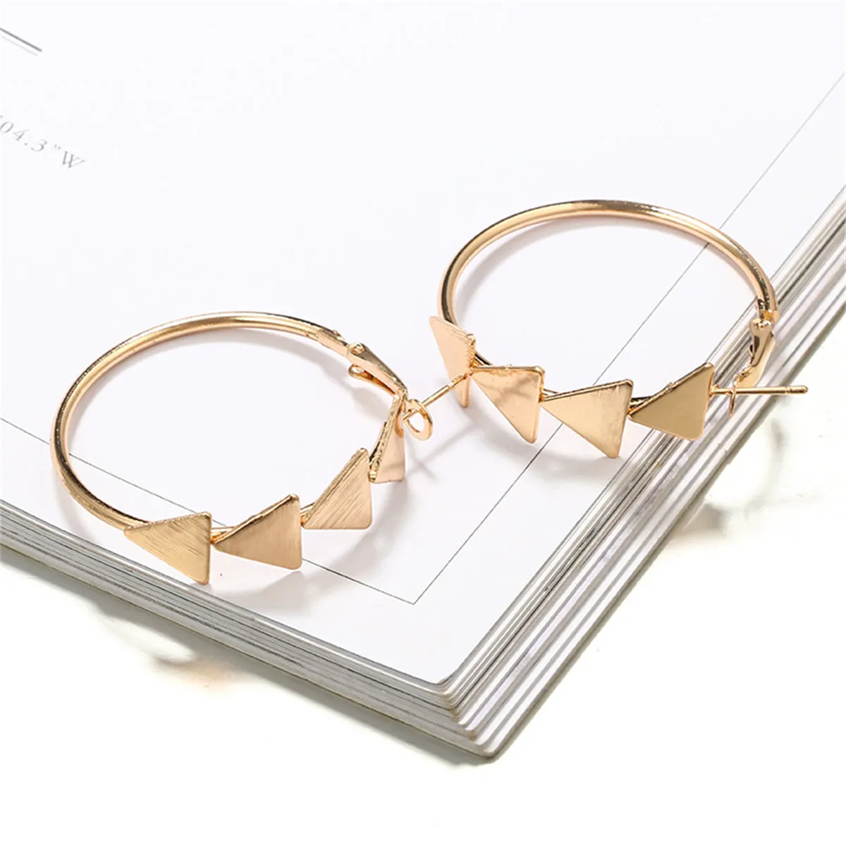18K Gold-Plated Triangle Quartet Hoop Earrings