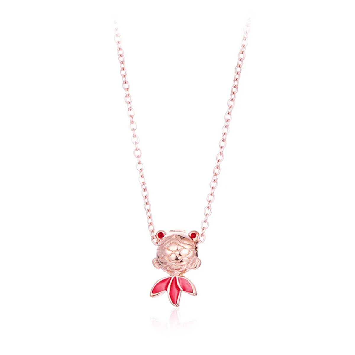 18K Rose Gold-Plated Fish Pendant Necklace