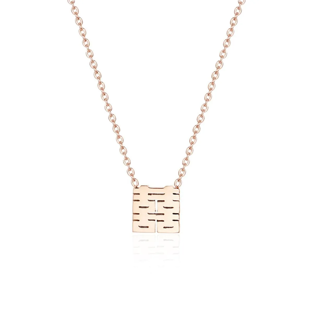 18K Rose Gold-Plated Happiness Symbol Pendant Necklace
