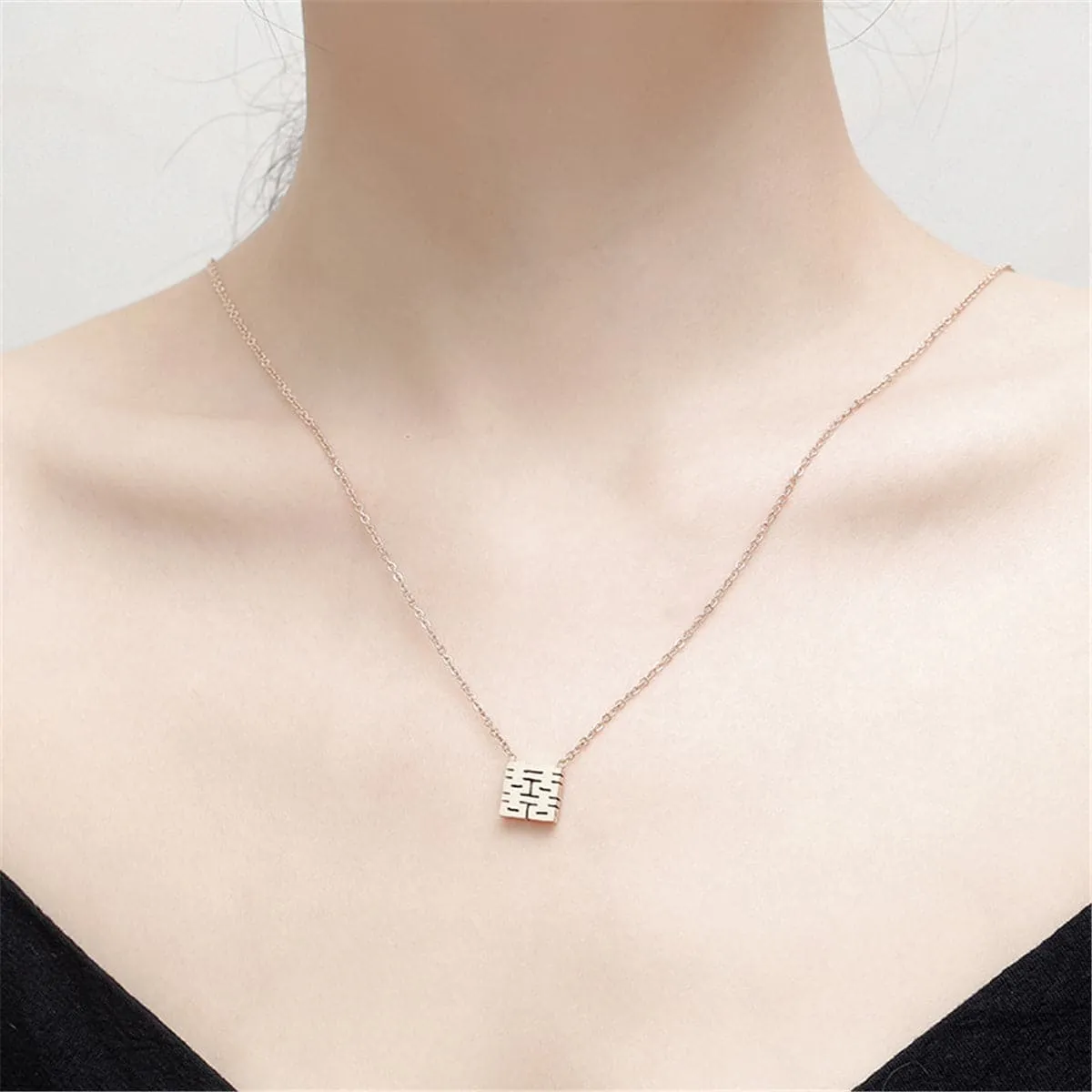 18K Rose Gold-Plated Happiness Symbol Pendant Necklace