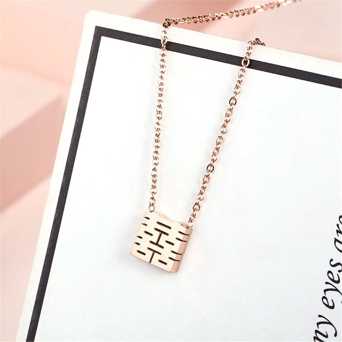 18K Rose Gold-Plated Happiness Symbol Pendant Necklace