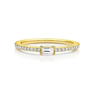18kt Yellow Gold Baguette Pavè Diamond Band
