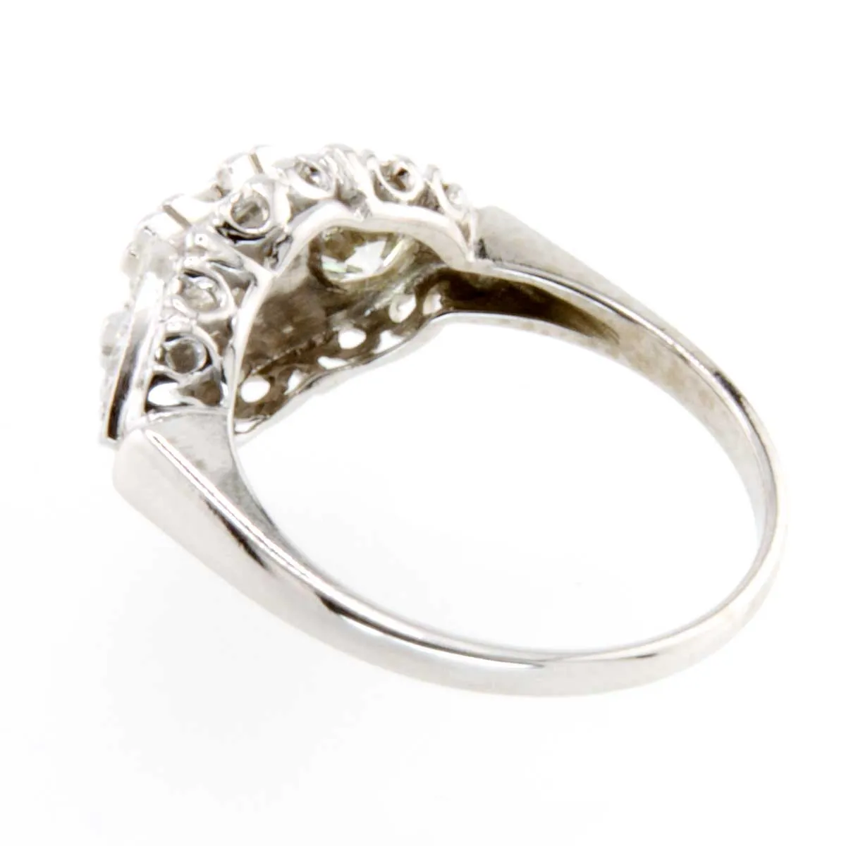 1950s 1ct 3 Stone Diamond Engagement Ring