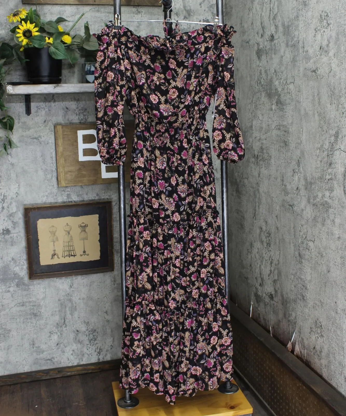1.state Women's Smocked Waist Halter Maxi Dress 8122994