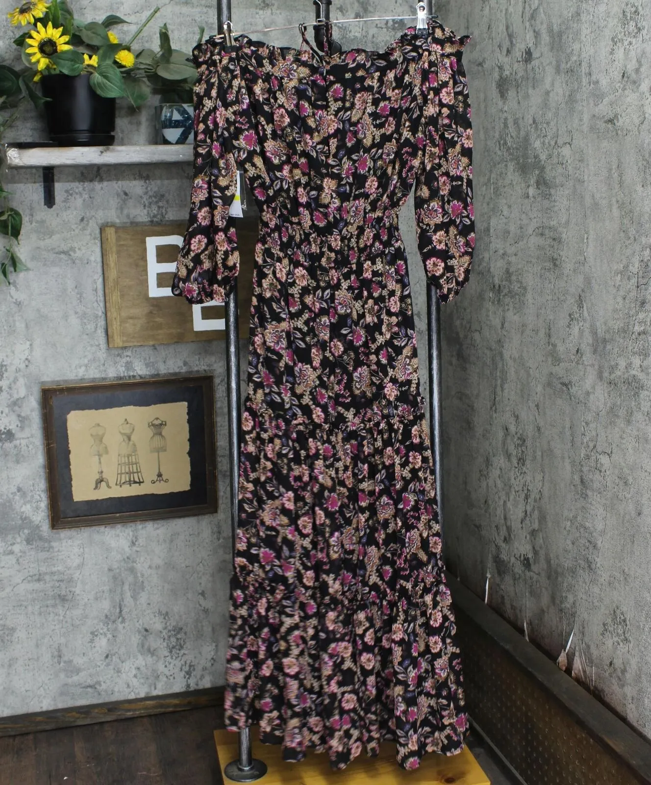 1.state Women's Smocked Waist Halter Maxi Dress 8122994
