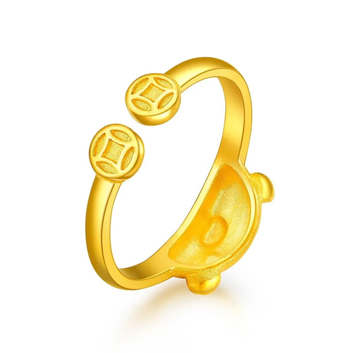 24K Gold-Plated Pig Open Ring