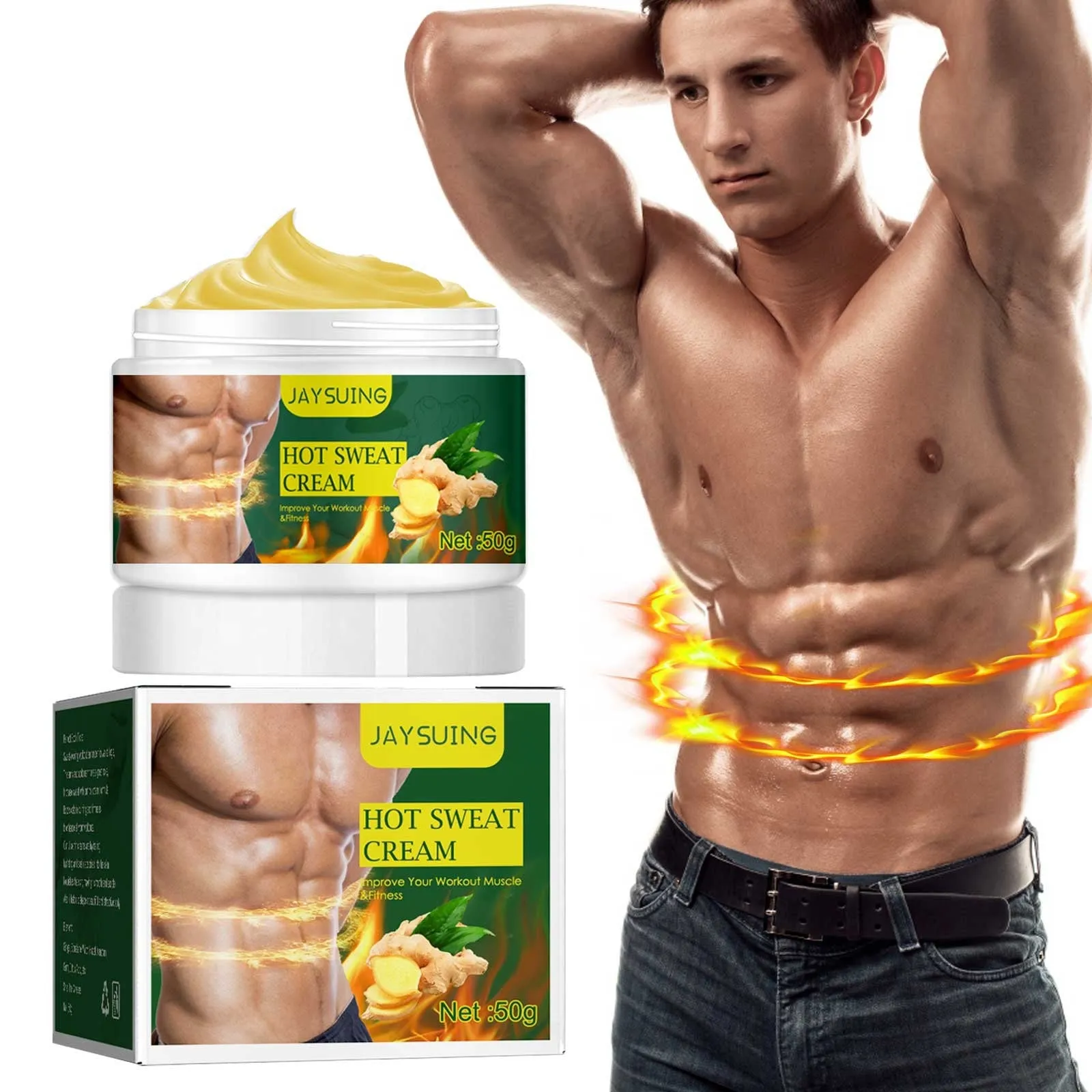 2PC Firming Ginger Cream Abdominal Men & Women's Fitness Shaping