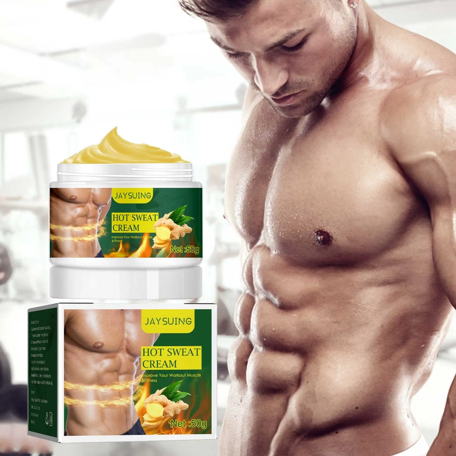 2PC Firming Ginger Cream Abdominal Men & Women's Fitness Shaping