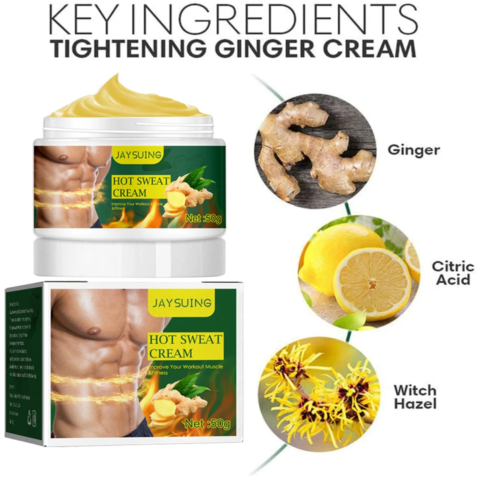 2PC Firming Ginger Cream Abdominal Men & Women's Fitness Shaping