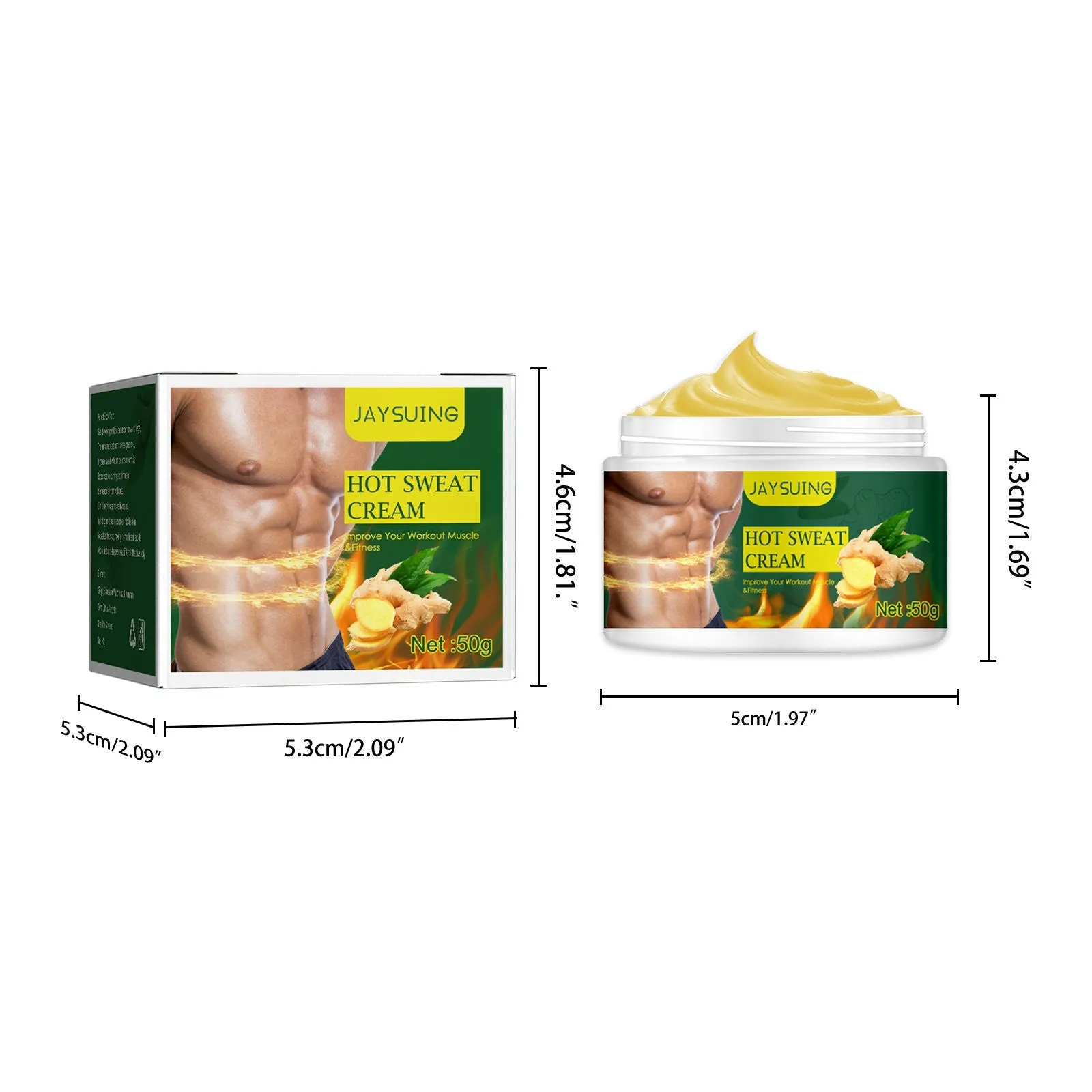 2PC Firming Ginger Cream Abdominal Men & Women's Fitness Shaping