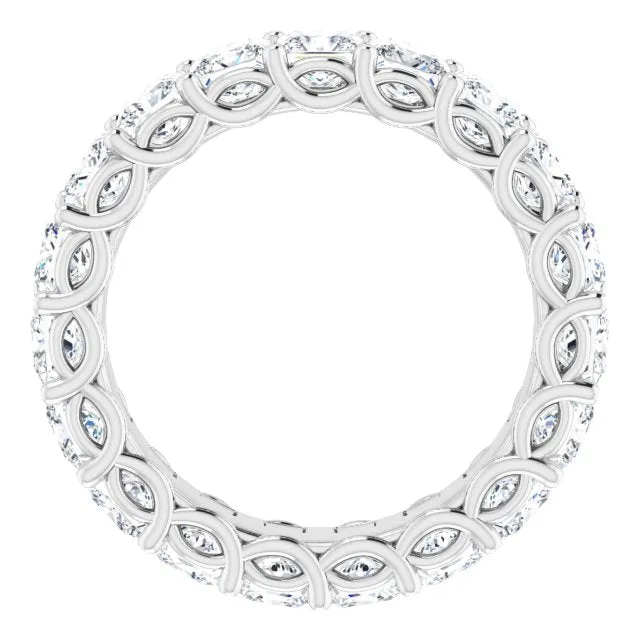 3.78 ct. Princess Diamond Double Trellis Eternity Band