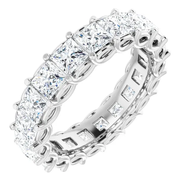 3.78 ct. Princess Diamond Double Trellis Eternity Band
