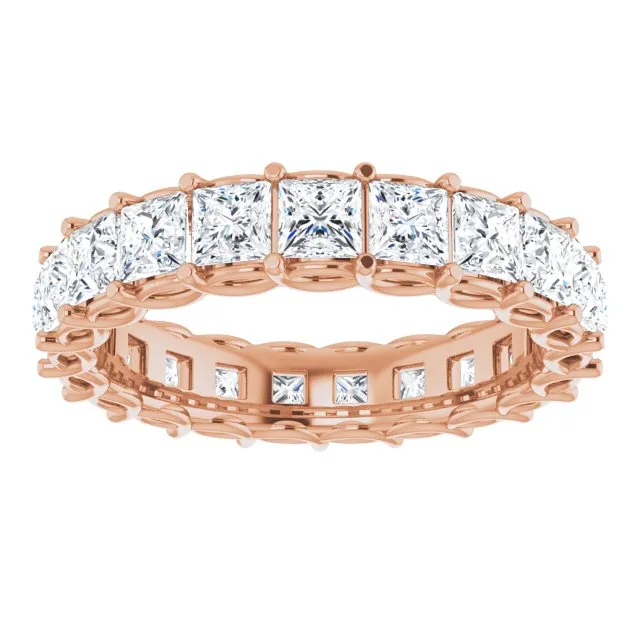 3.78 ct. Princess Diamond Double Trellis Eternity Band