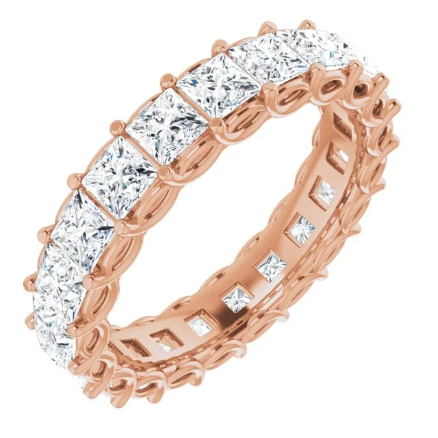 3.78 ct. Princess Diamond Double Trellis Eternity Band