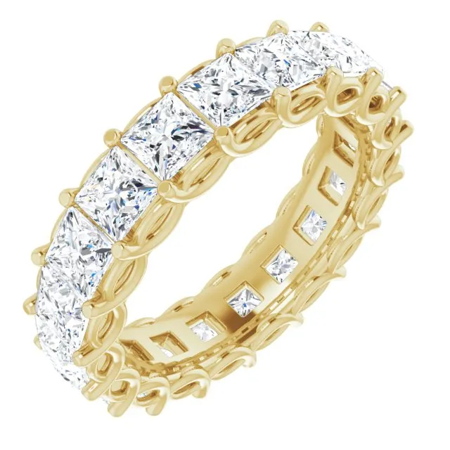 3.78 ct. Princess Diamond Double Trellis Eternity Band