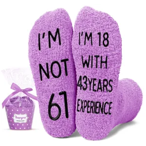 61st Birthday Gifts Ideas for Women - Socks for 61 Year Old Woman, 61st Birthday Gifts for Female, 61 Year Old Gifts for Her