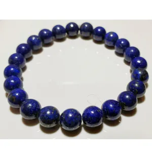 8mm Lapis Lazuli Beaded Elastic Stretch Bracelet