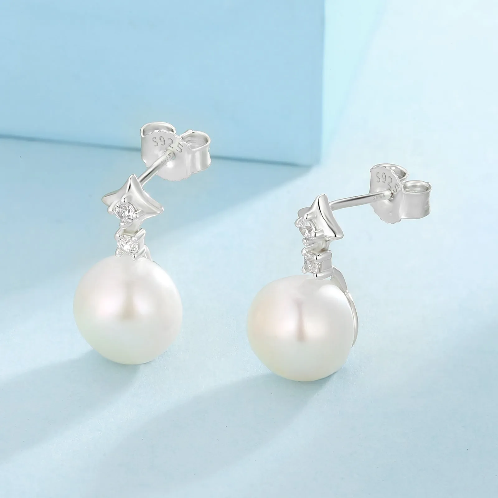 9.5MM Pearls Stud Earrings S925 KRKC 0312