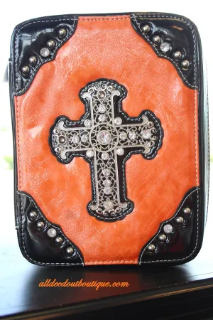 ADO | Orange and Black Embellished Bible Cover