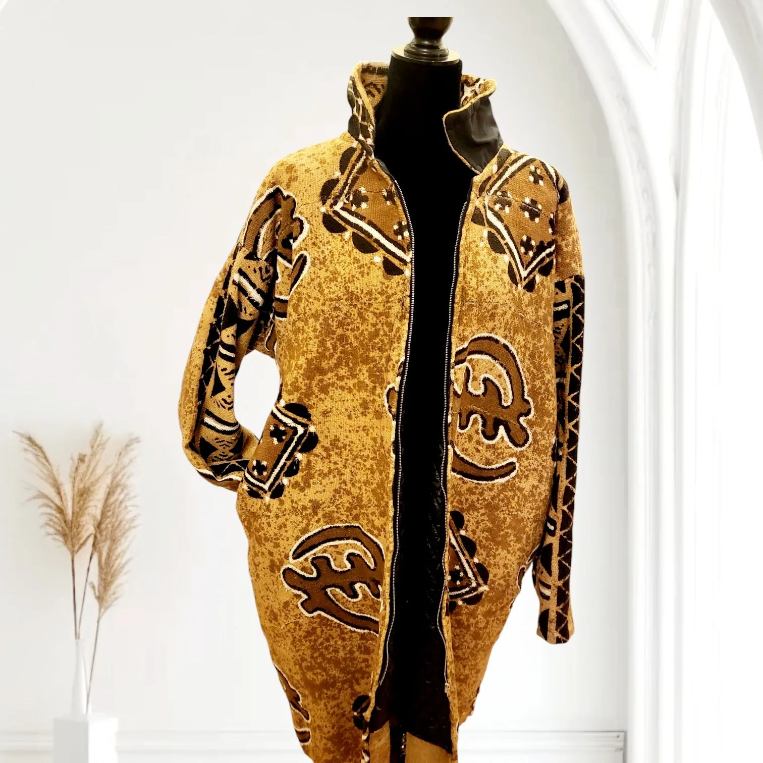 African Mudcloth Jacket | Large | Bogolon | Geri's Bluffing Boutique