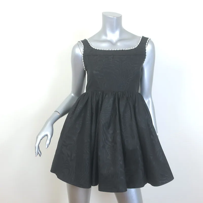 Alice   Olivia Guinevere Pearl & Crystal-Embellished Mini Dress Black Size 2