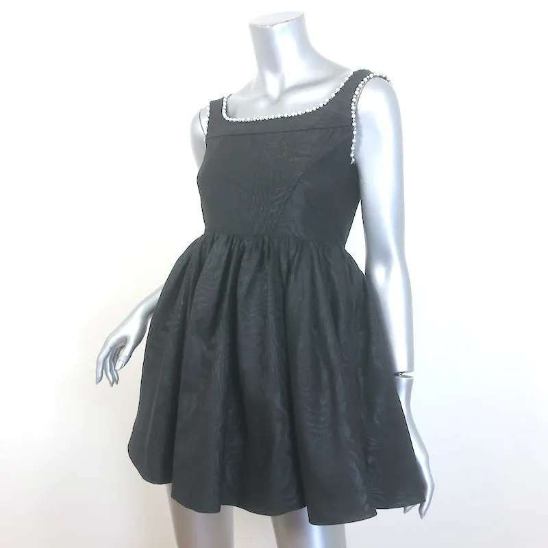 Alice   Olivia Guinevere Pearl & Crystal-Embellished Mini Dress Black Size 2