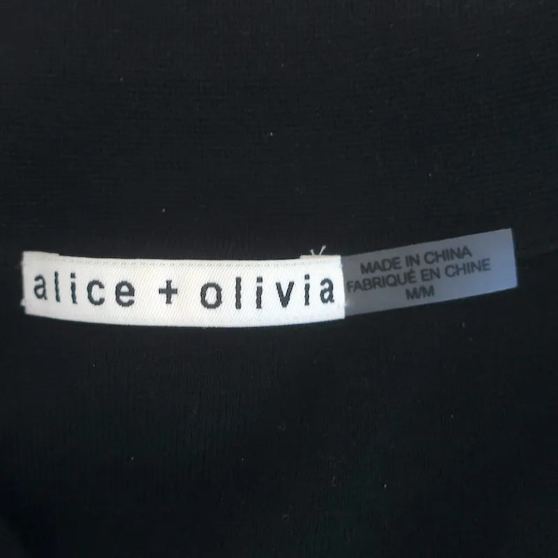 Alice   Olivia Meda Crystal & Faux Pearl-Embellished Polo Black Size Medium