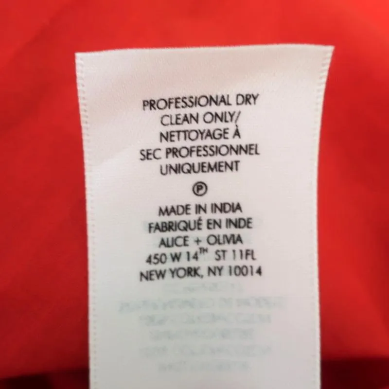 Alice   Olivia Mini Dress Pimmy Red Mirror-Embellished Beaded Cotton Size 6