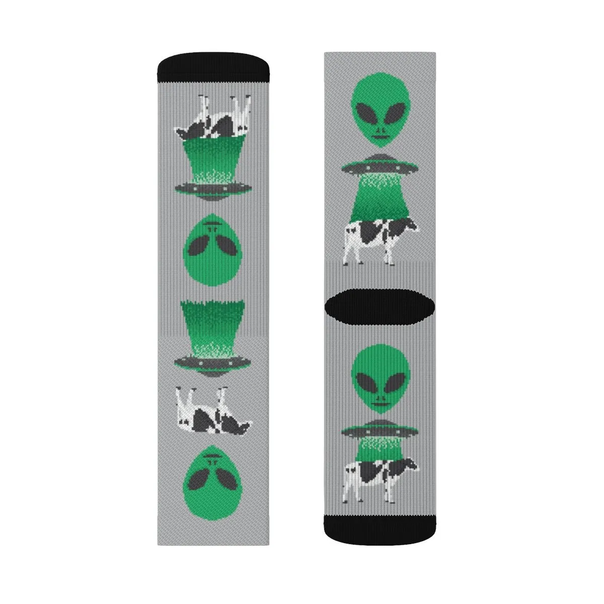 Aliens & UFOs 8-Bit Adult Crew Socks