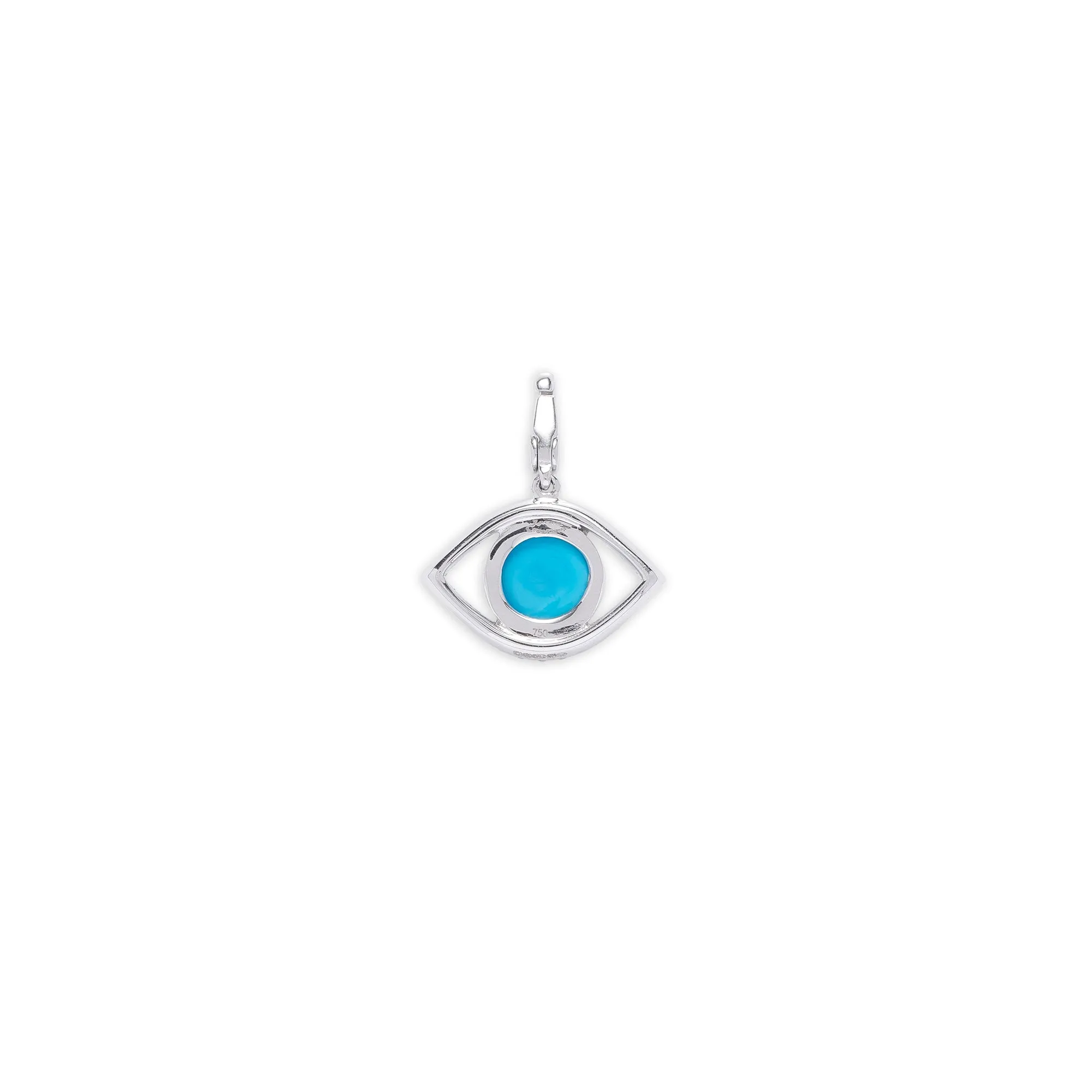 Almond White Diamond Turkish Eye Necklace