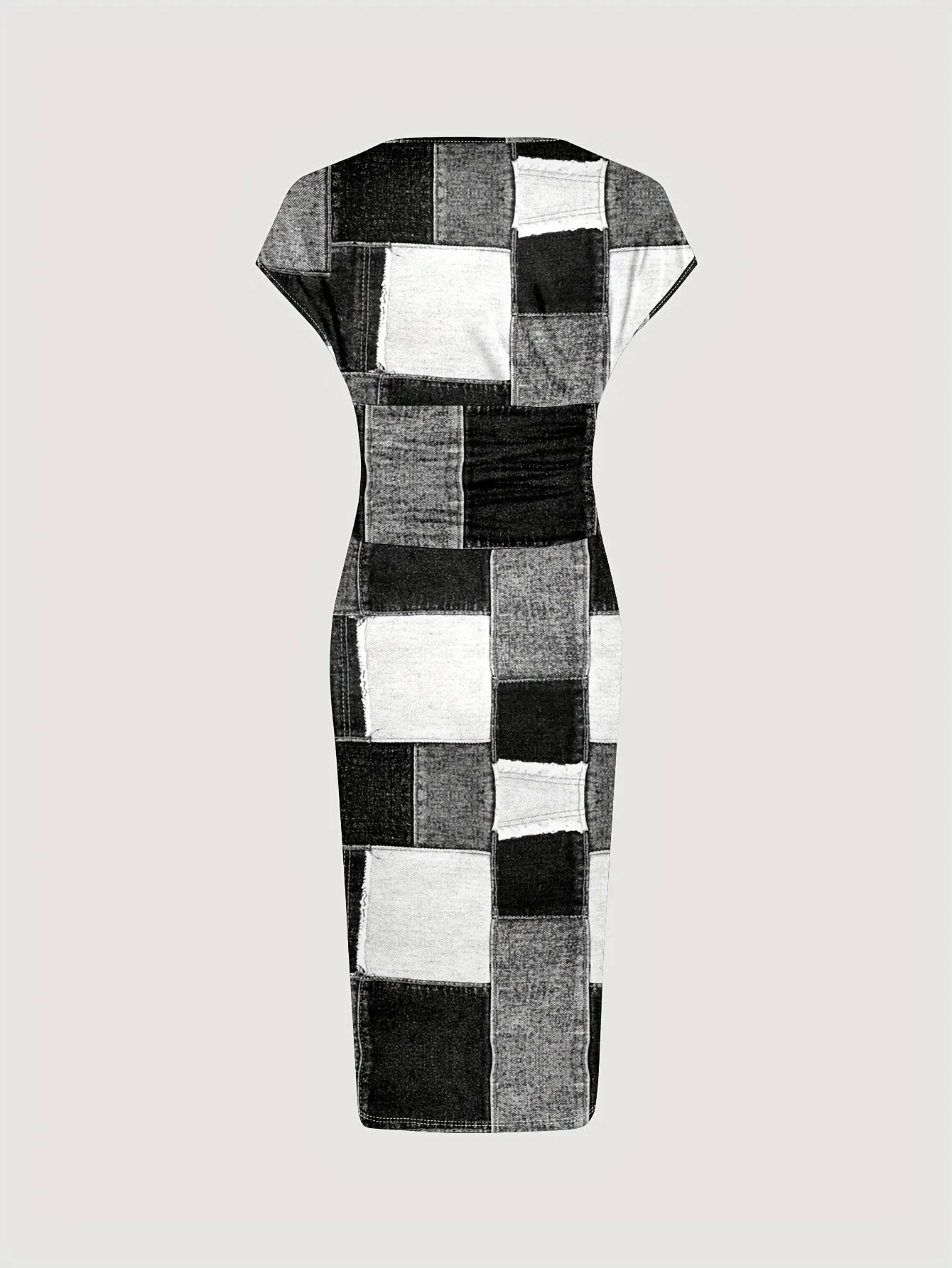 Amalia® | Elegant Patchwork Dress With V-Neck