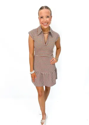 Amanda Uprichard Pollyanne Dress - Brown / Cream