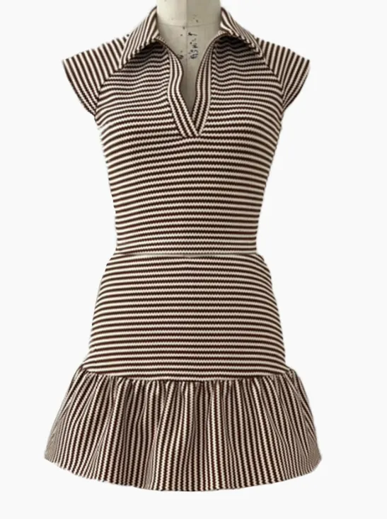 Amanda Uprichard Pollyanne Dress - Brown / Cream