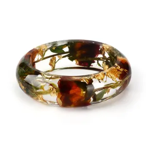 Amber & Green Dried Flower Bangle