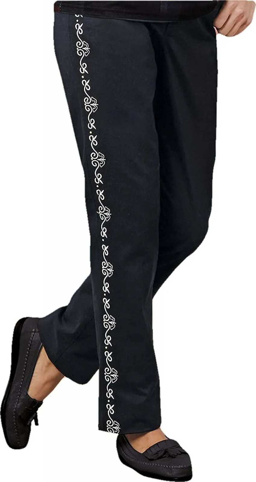 American Sweetheart Women's Petite Elastic Waist Embroidered Jeans