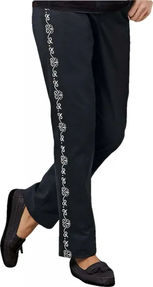 American Sweetheart Women's Petite Elastic Waist Embroidered Jeans