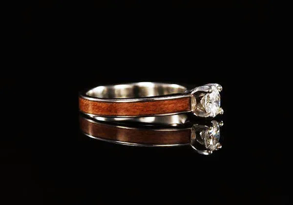 ANCIENT KAURI 14K WHITE GOLD DIAMOND TIFFANY RING