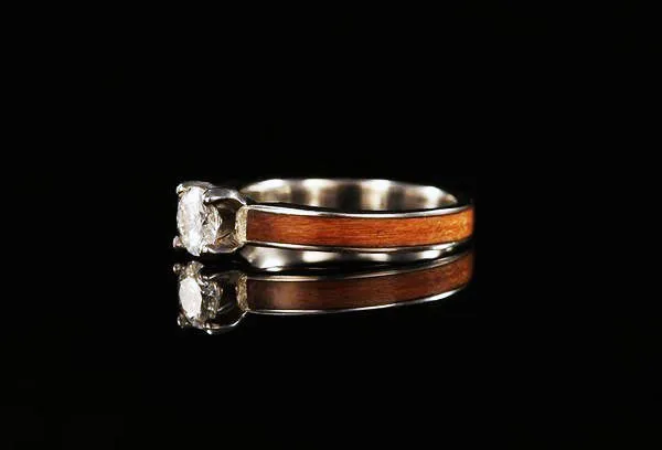 ANCIENT KAURI 14K WHITE GOLD DIAMOND TIFFANY RING